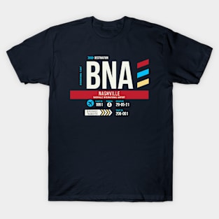 Nashville (BNA) Airport Code Baggage Tag C T-Shirt